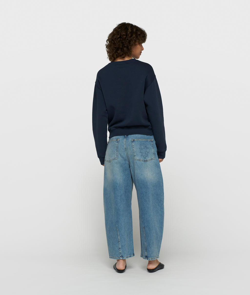 petite curly 10 sweater | night sky