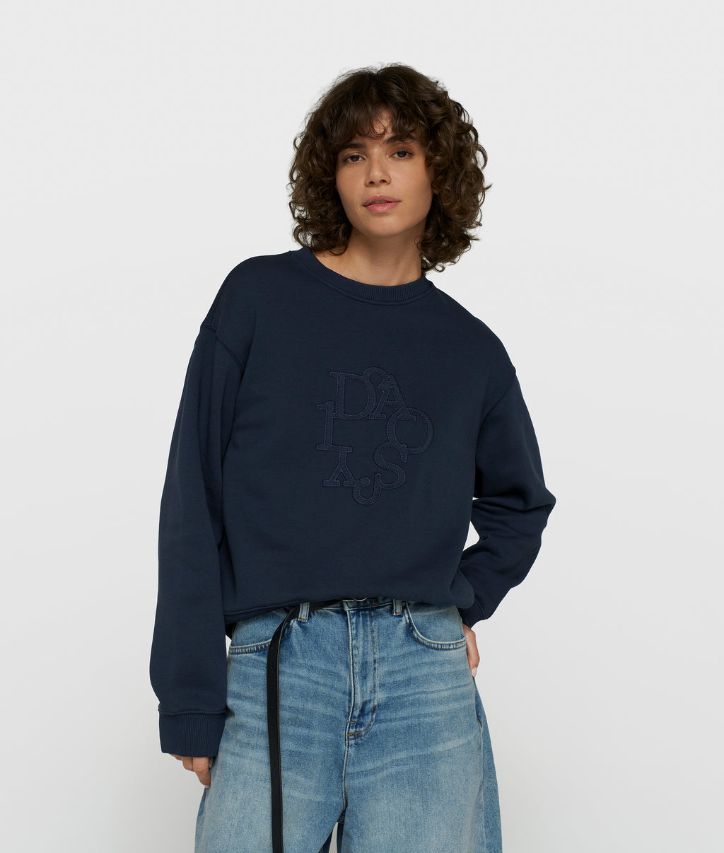 petite curly 10 sweater | night sky
