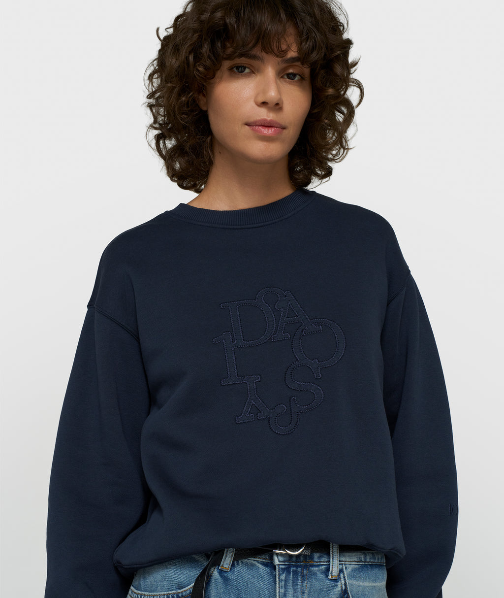 petite curly 10 sweater | night sky