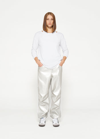 longsleeve tee linen | white