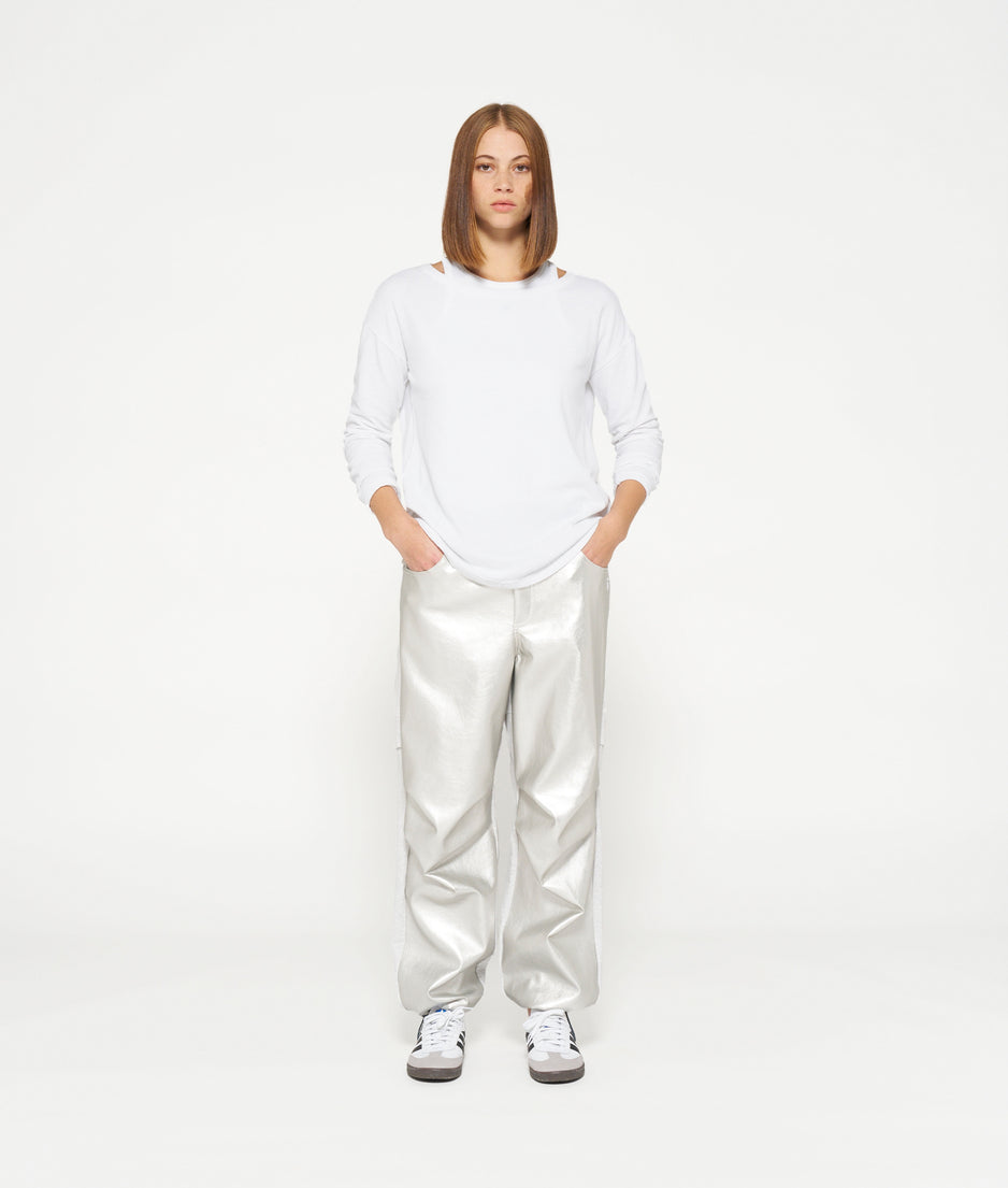 longsleeve tee linen | white