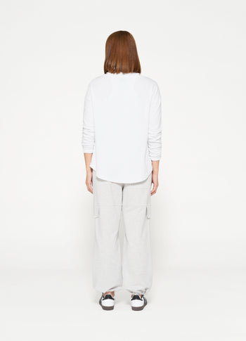 longsleeve tee linen | white