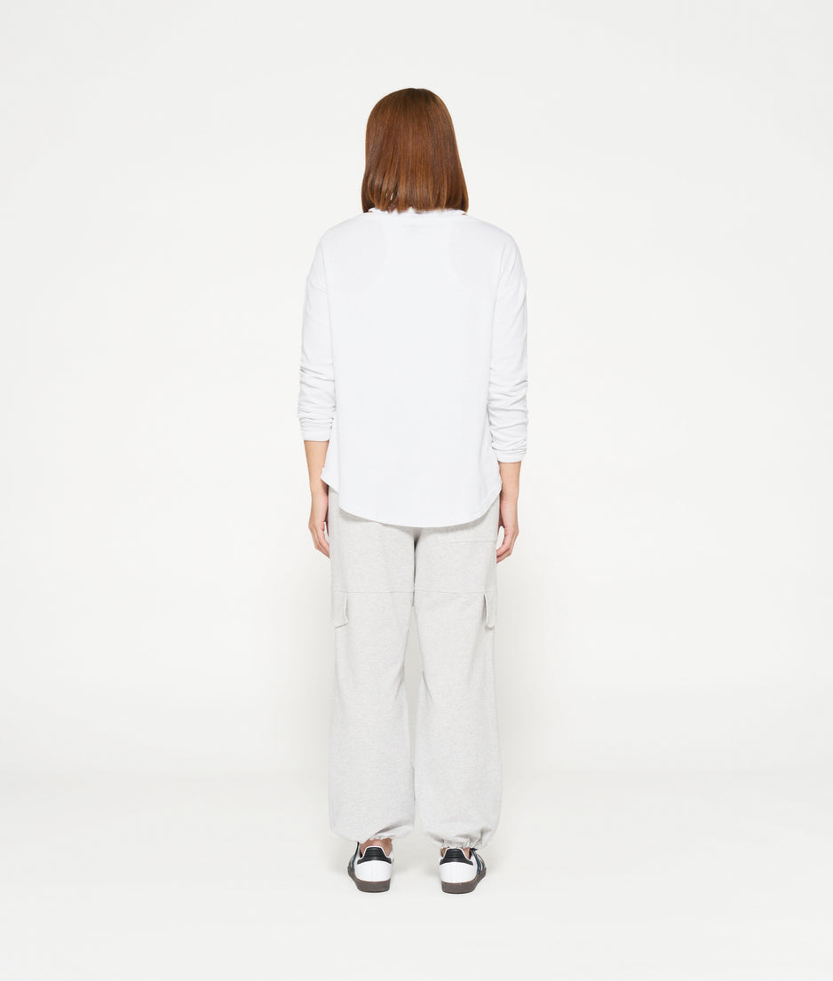 longsleeve tee linen | white