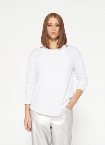 longsleeve tee linen | white