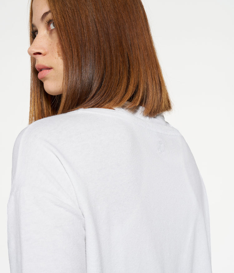 longsleeve tee linen | white