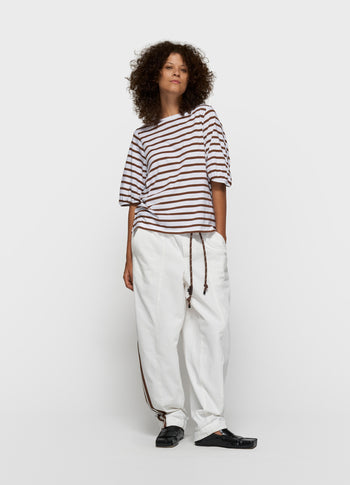 balloon tee stripes | white/dark truffle