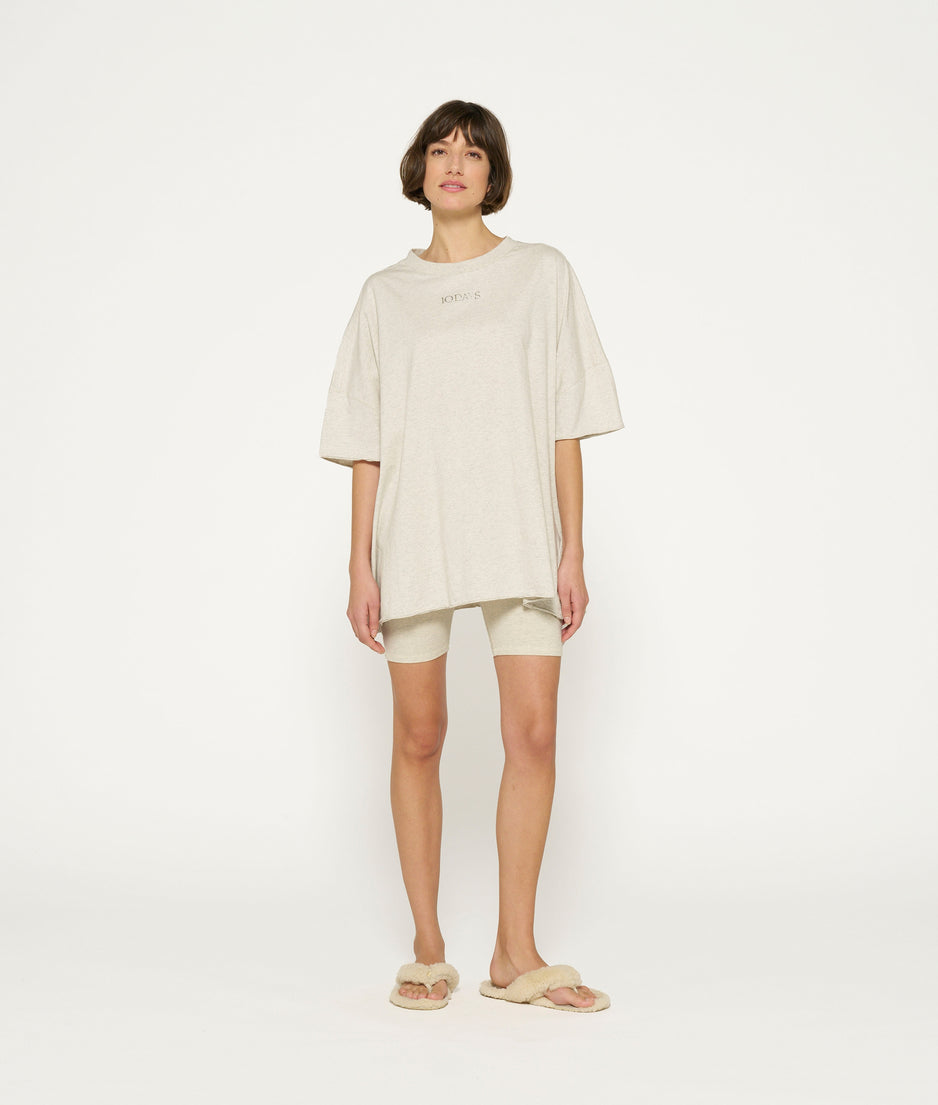 oversized tee dress | soft white melee