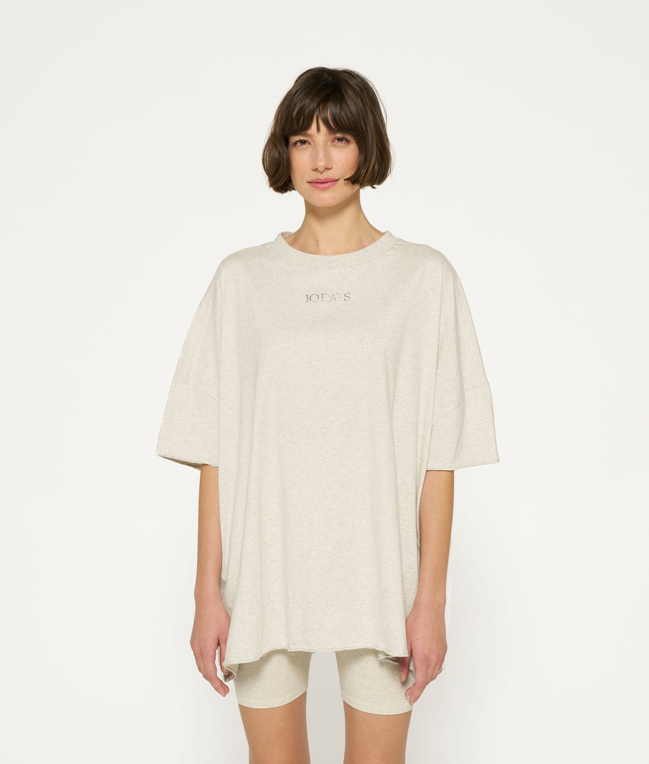 oversized tee dress | soft white melee