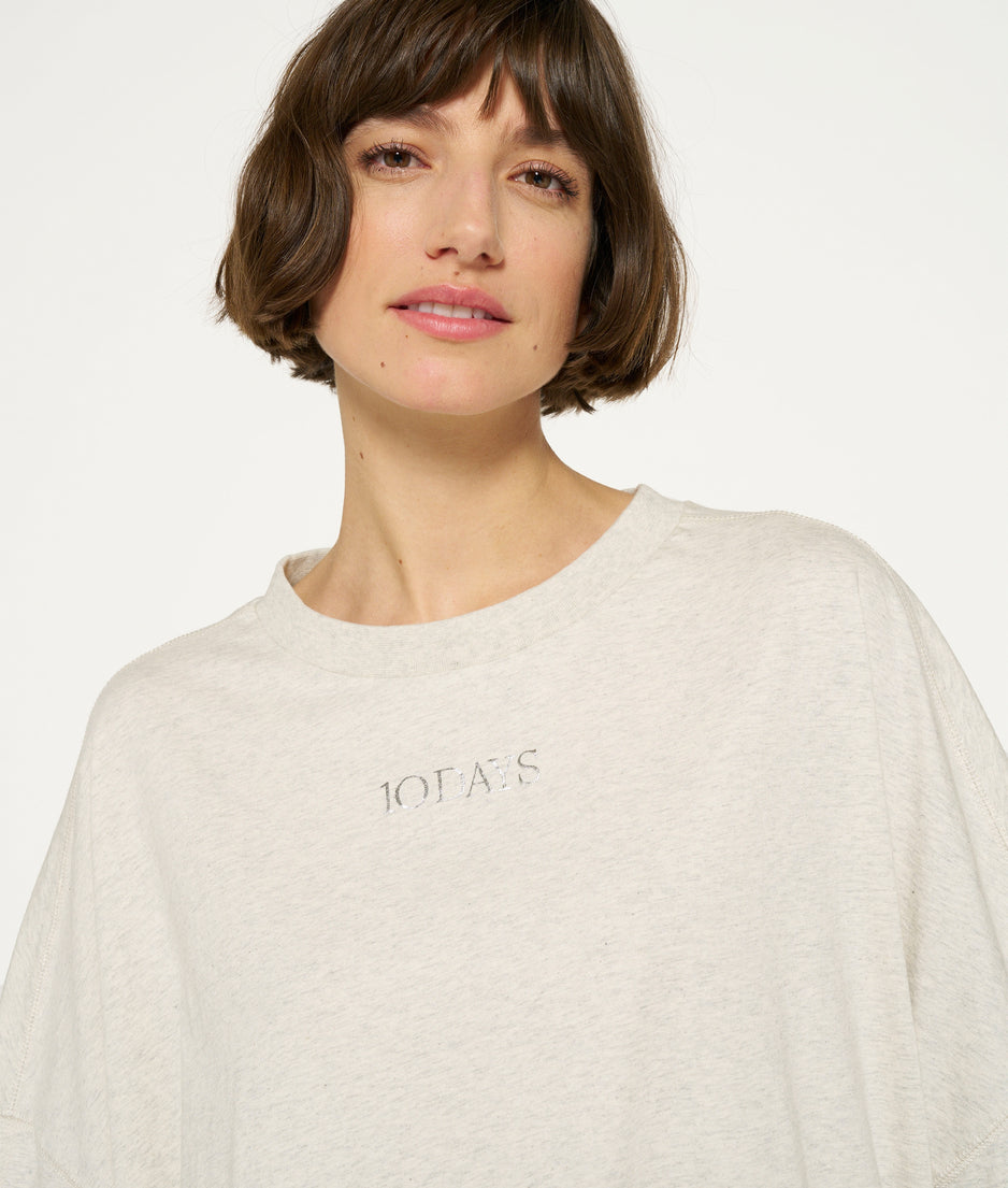 oversized tee dress | soft white melee