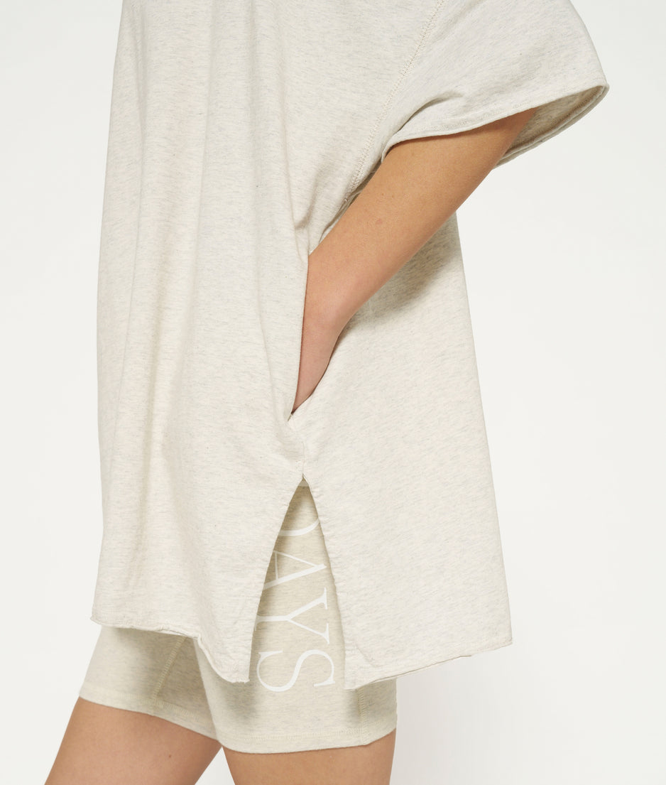 oversized tee dress | soft white melee