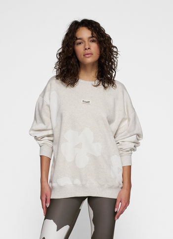 statement sweater flower | soft white melee