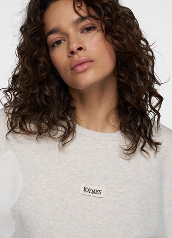 statement sweater flower | soft white melee