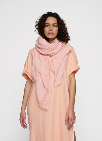 scarf cotton crepe | peach