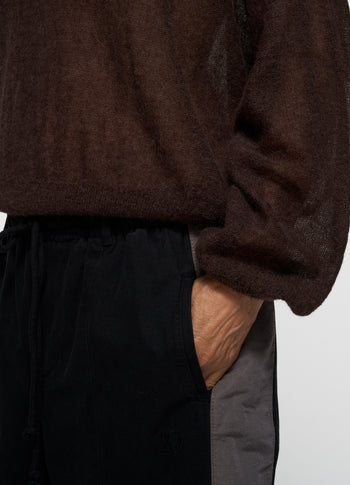 thin knit sweater | deep wine