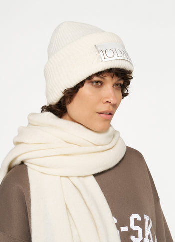 soft knit scarf | ecru