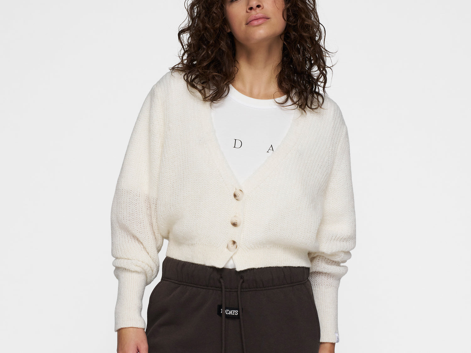 knit cardigan | ecru