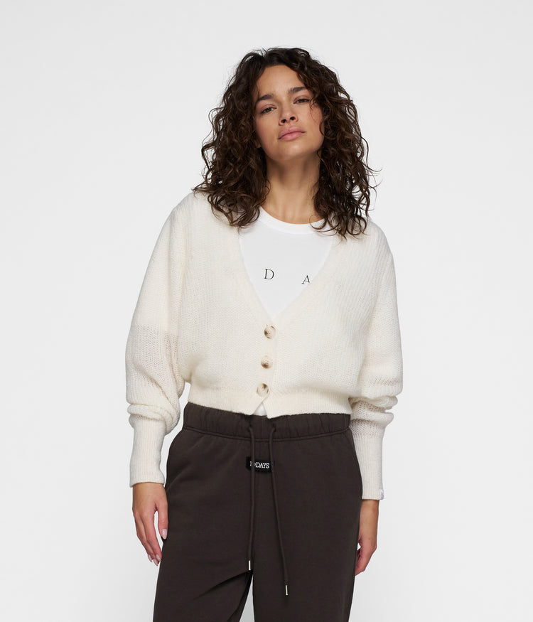 knit cardigan | ecru