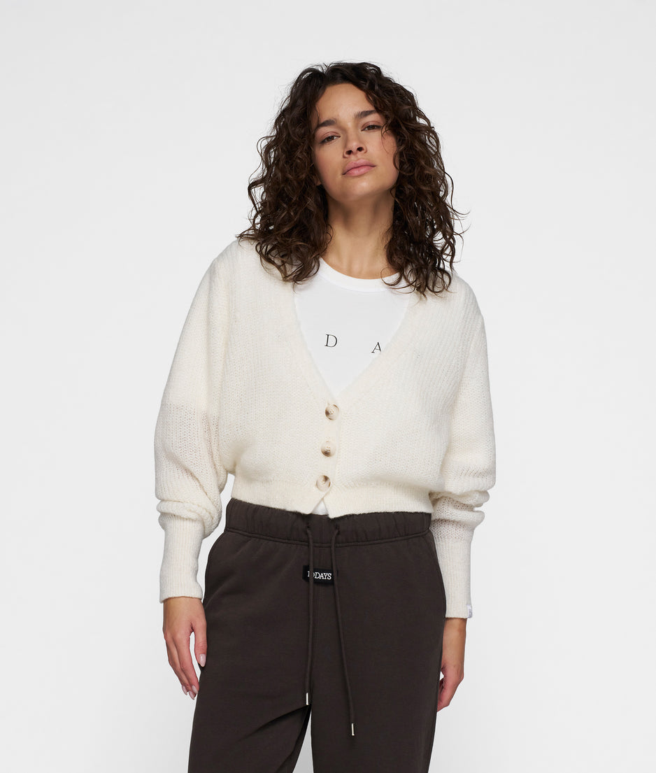 knit cardigan | ecru