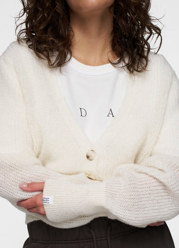 knit cardigan | ecru