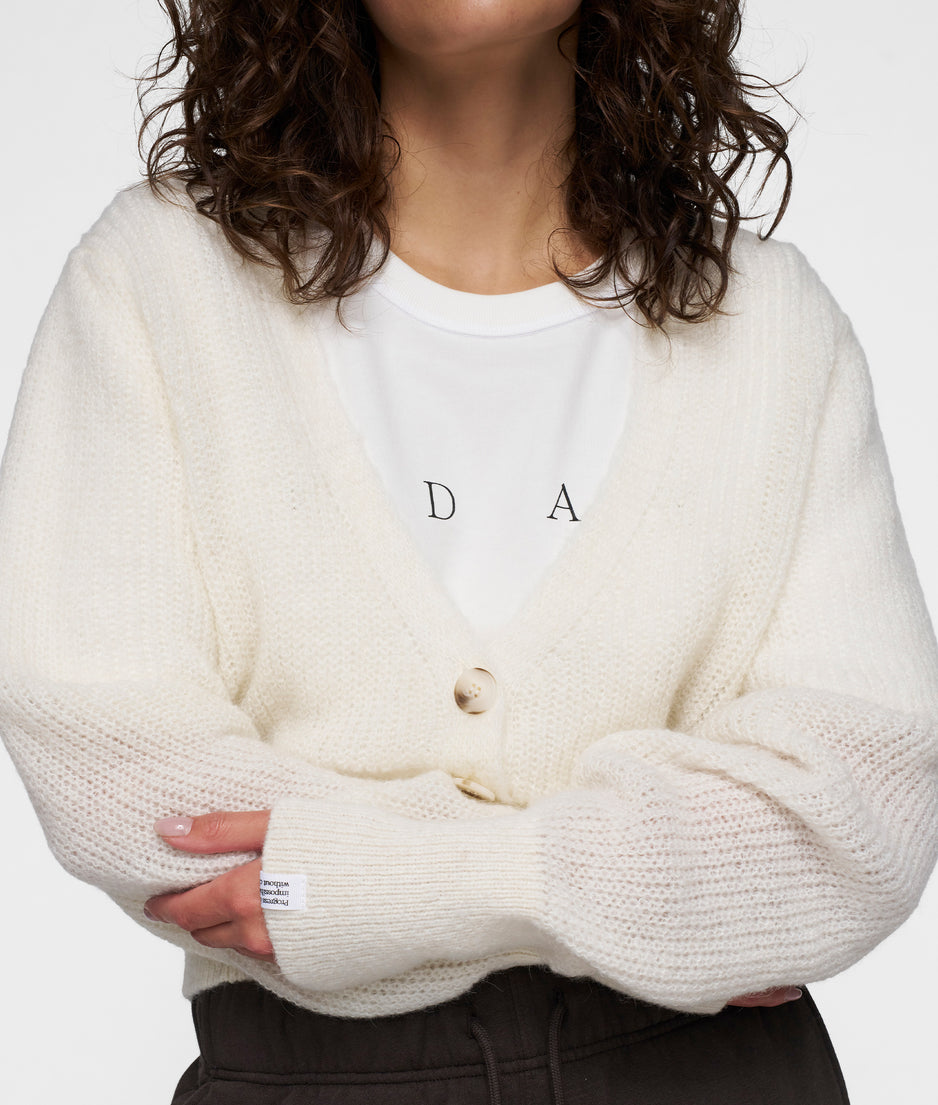 knit cardigan | ecru