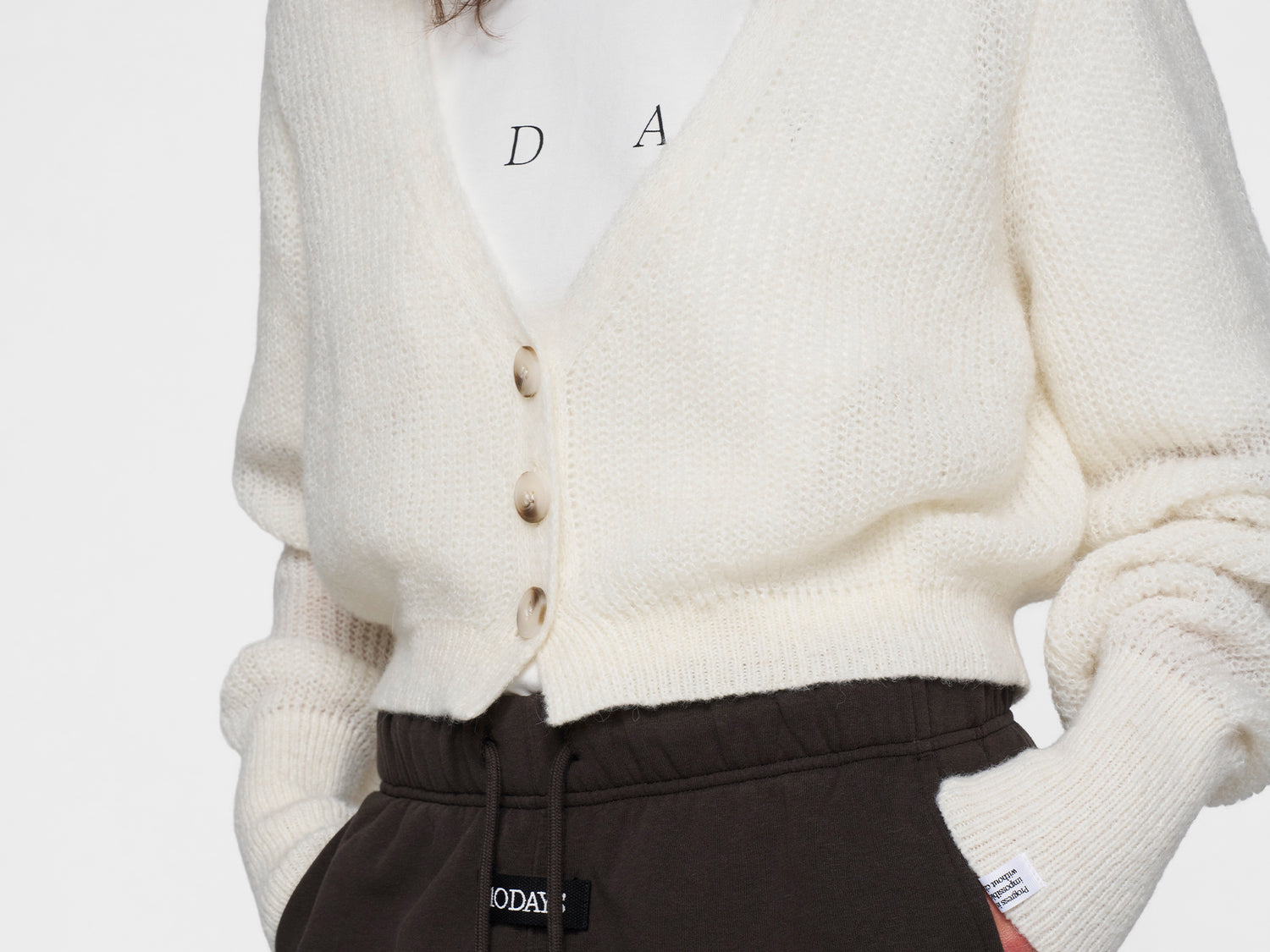 knit cardigan | ecru