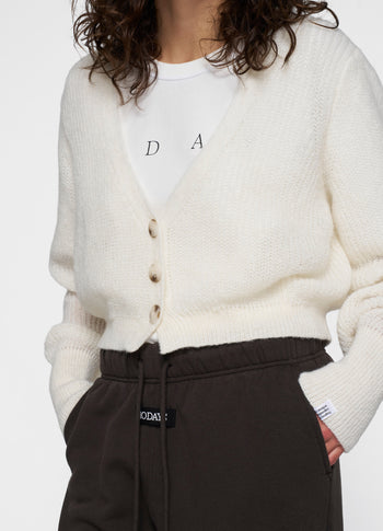 knit cardigan | ecru