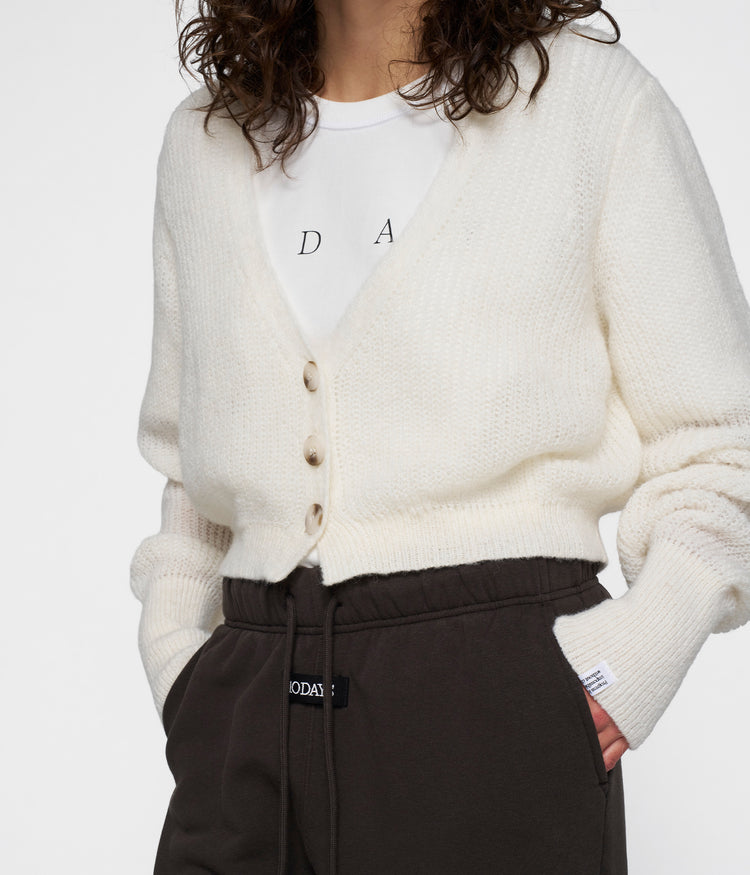 knit cardigan | ecru