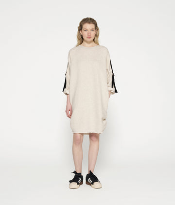 belted raglan dress | soft white melee