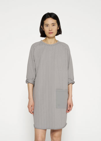 sweat dress pinstripe | graphite