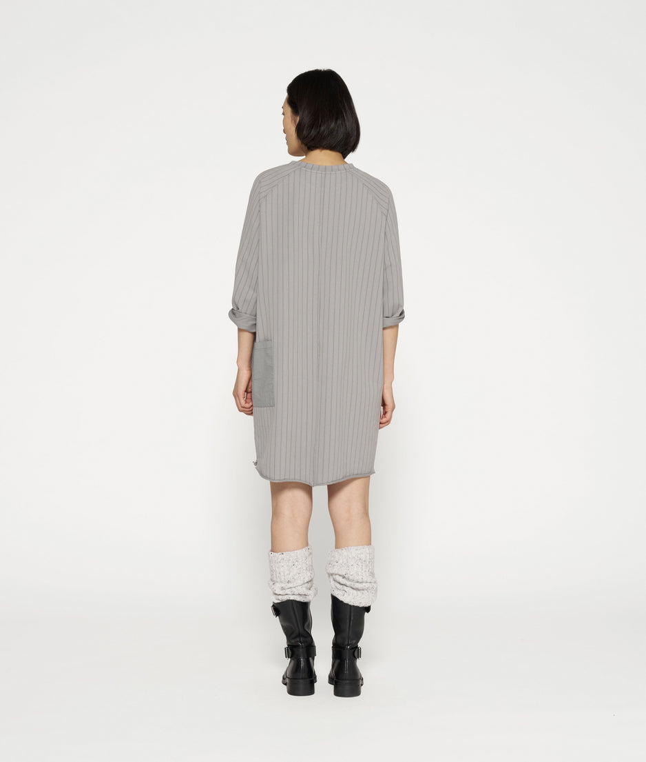 sweat dress pinstripe | graphite