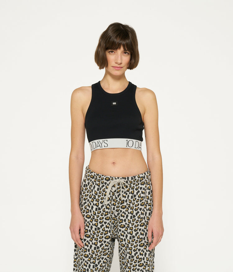 tank top rib bra | black