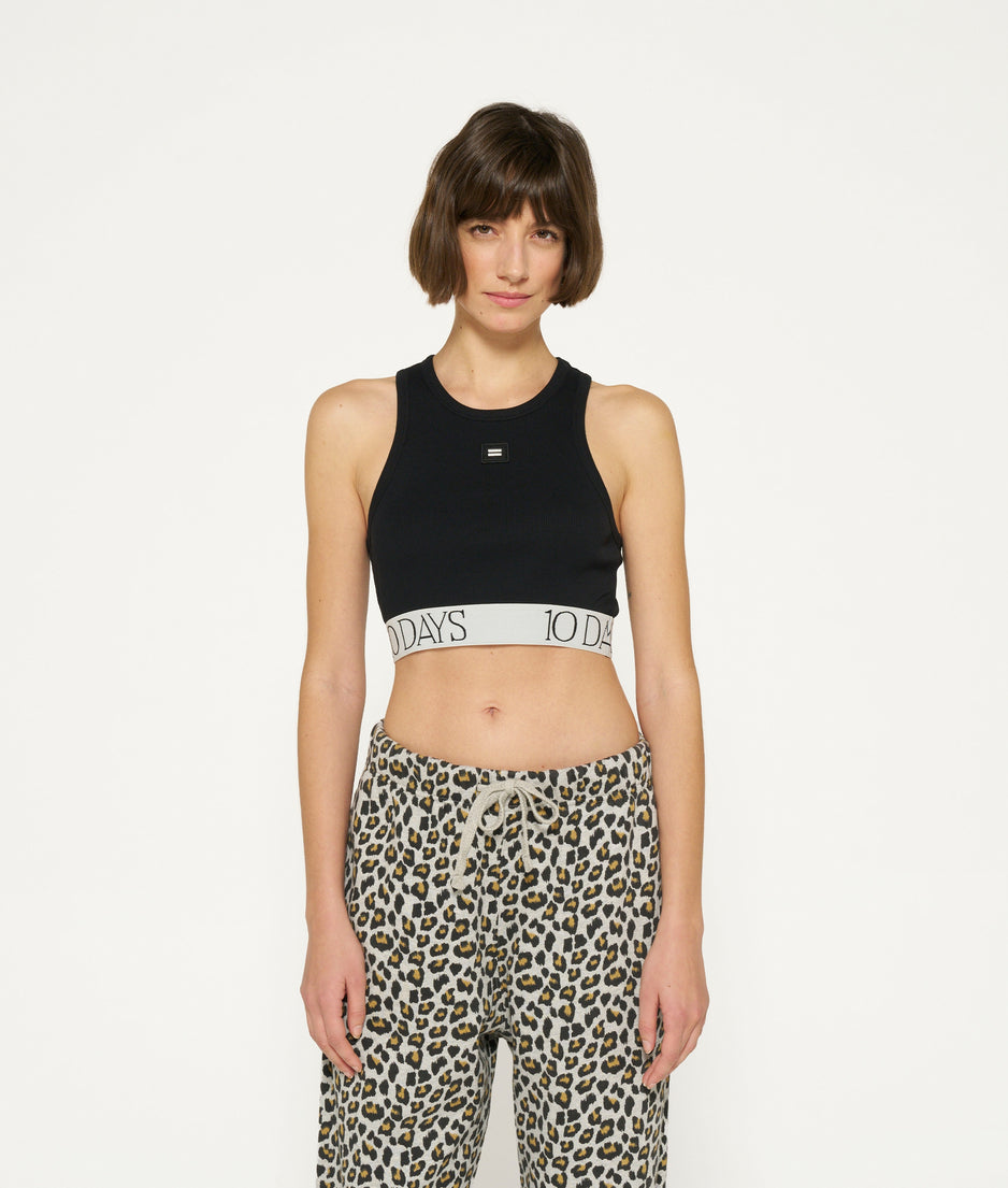 tank top rib bra | black