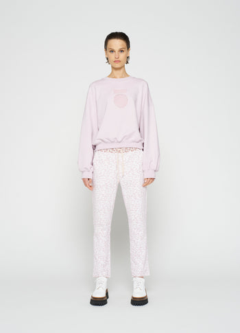 cropped jogger leopard | pale lilac
