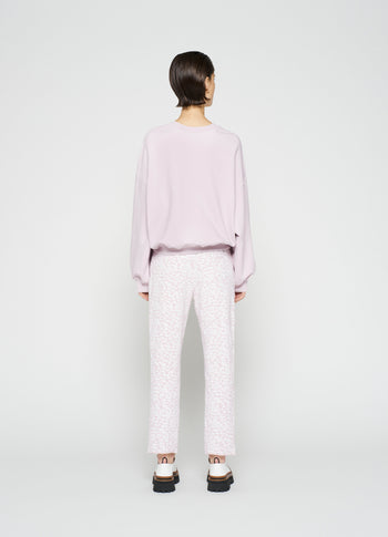cropped jogger leopard | pale lilac