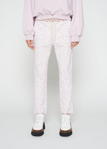 cropped jogger leopard | pale lilac
