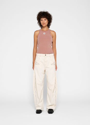 horse riding twill pants | ecru