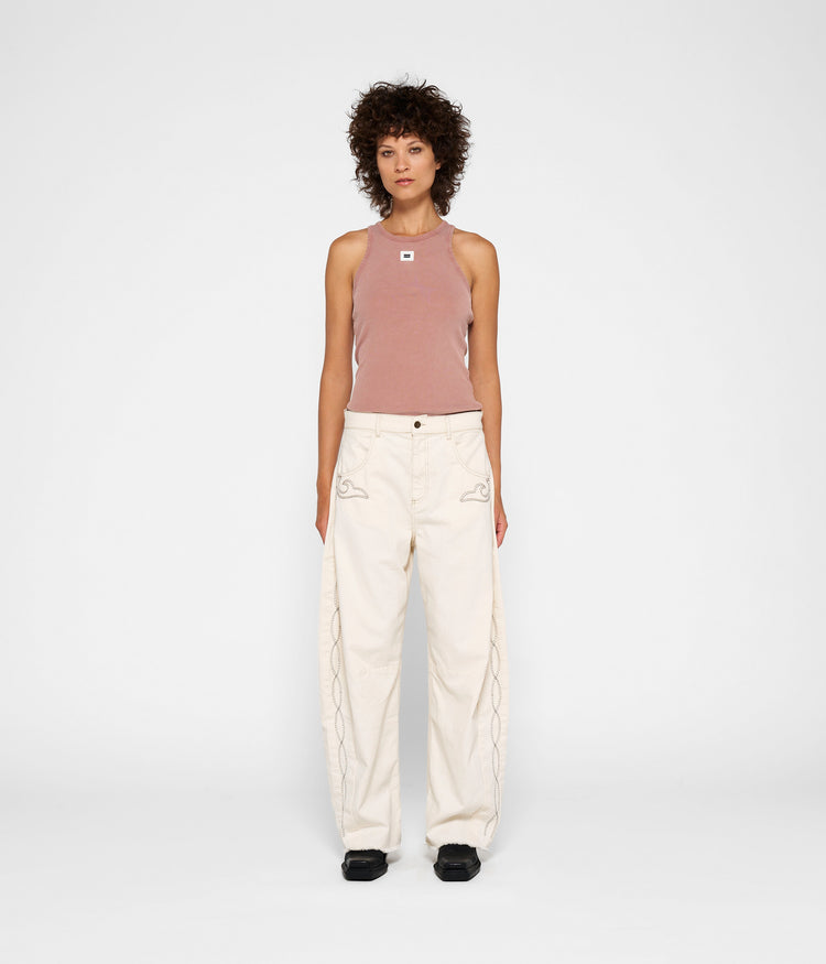 horse riding twill pants | ecru