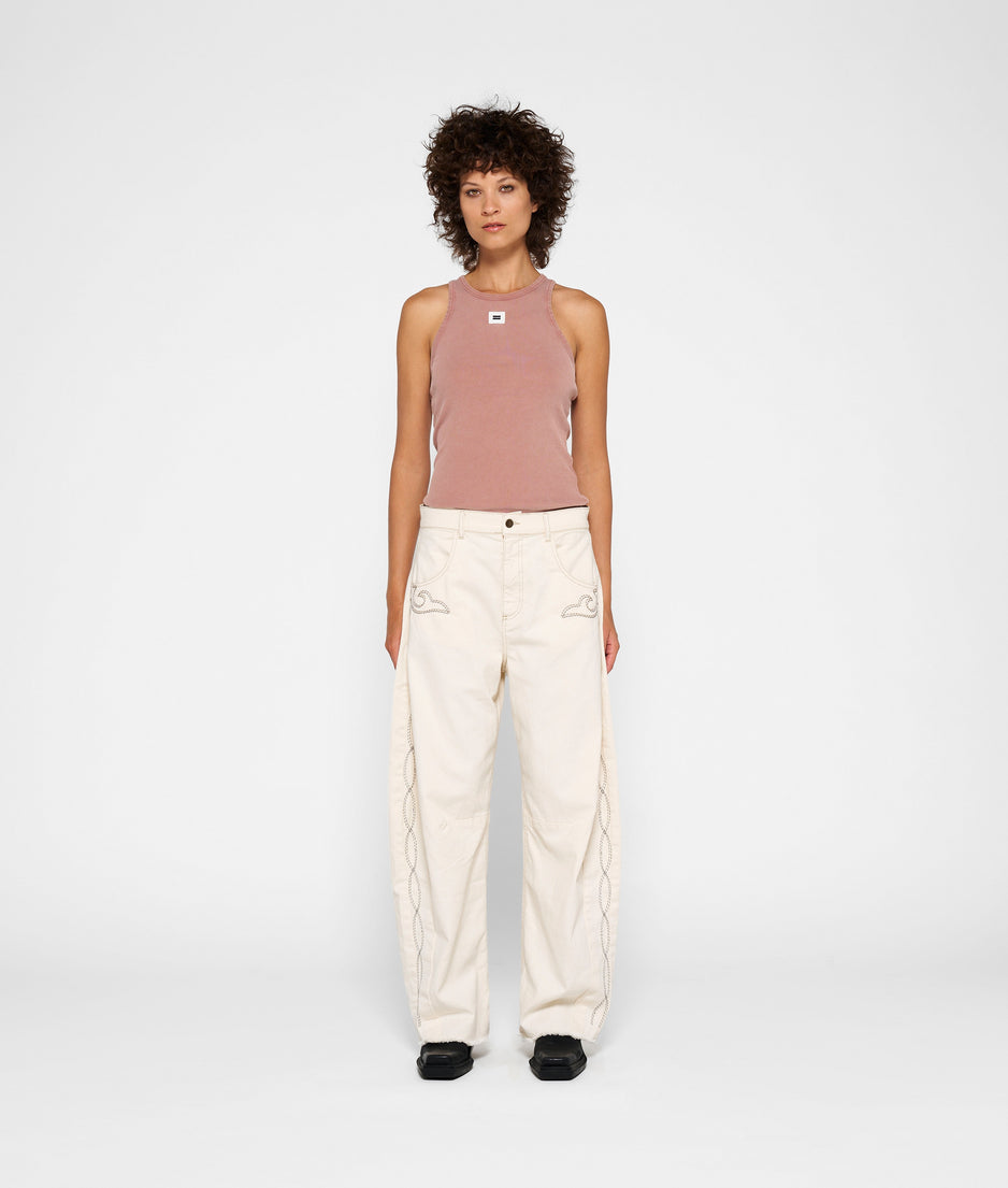 horse riding twill pants | ecru