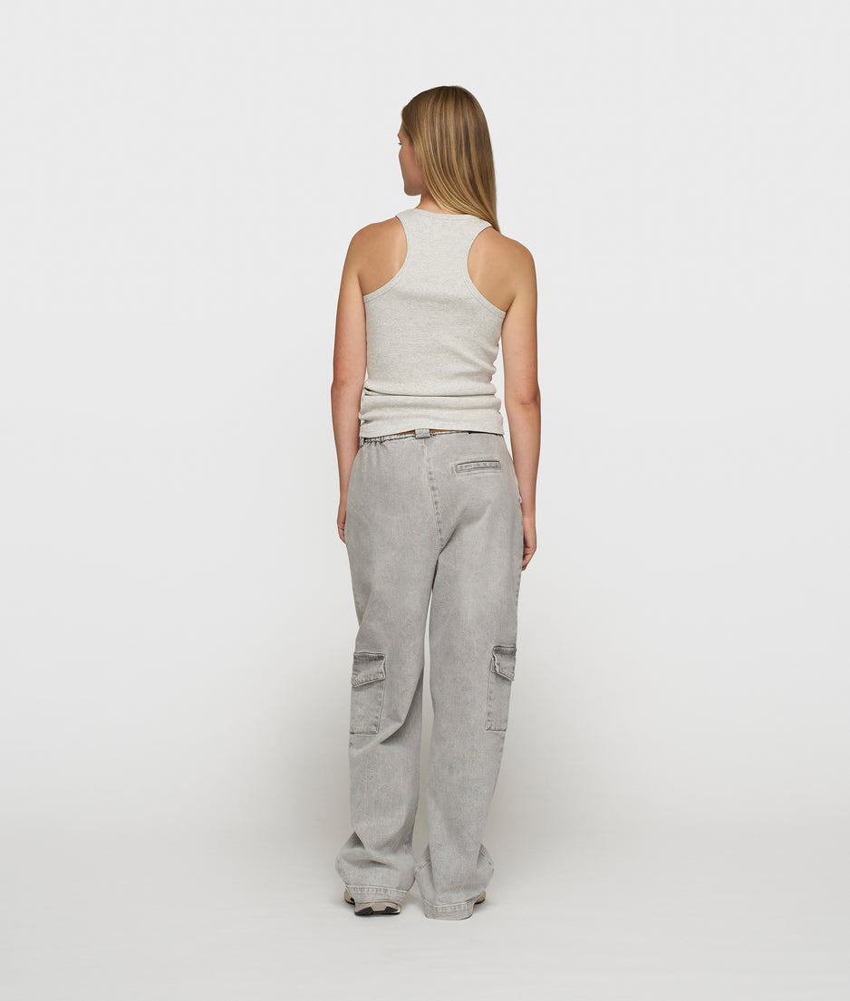 tank top rib embro | light grey melee