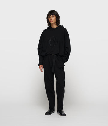 pleated belt jogger punto | black
