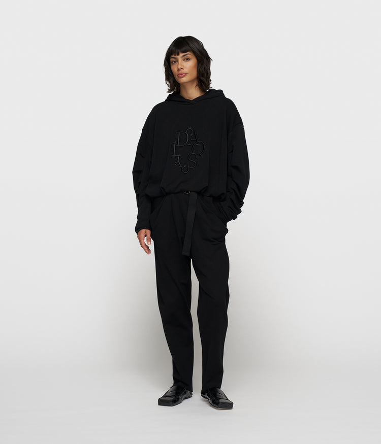 pleated belt jogger punto | black