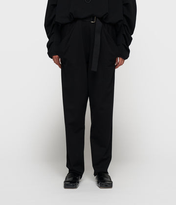 pleated belt jogger punto | black