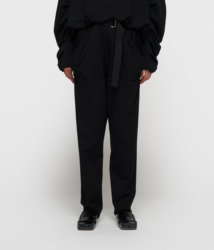 pleated belt jogger punto | black