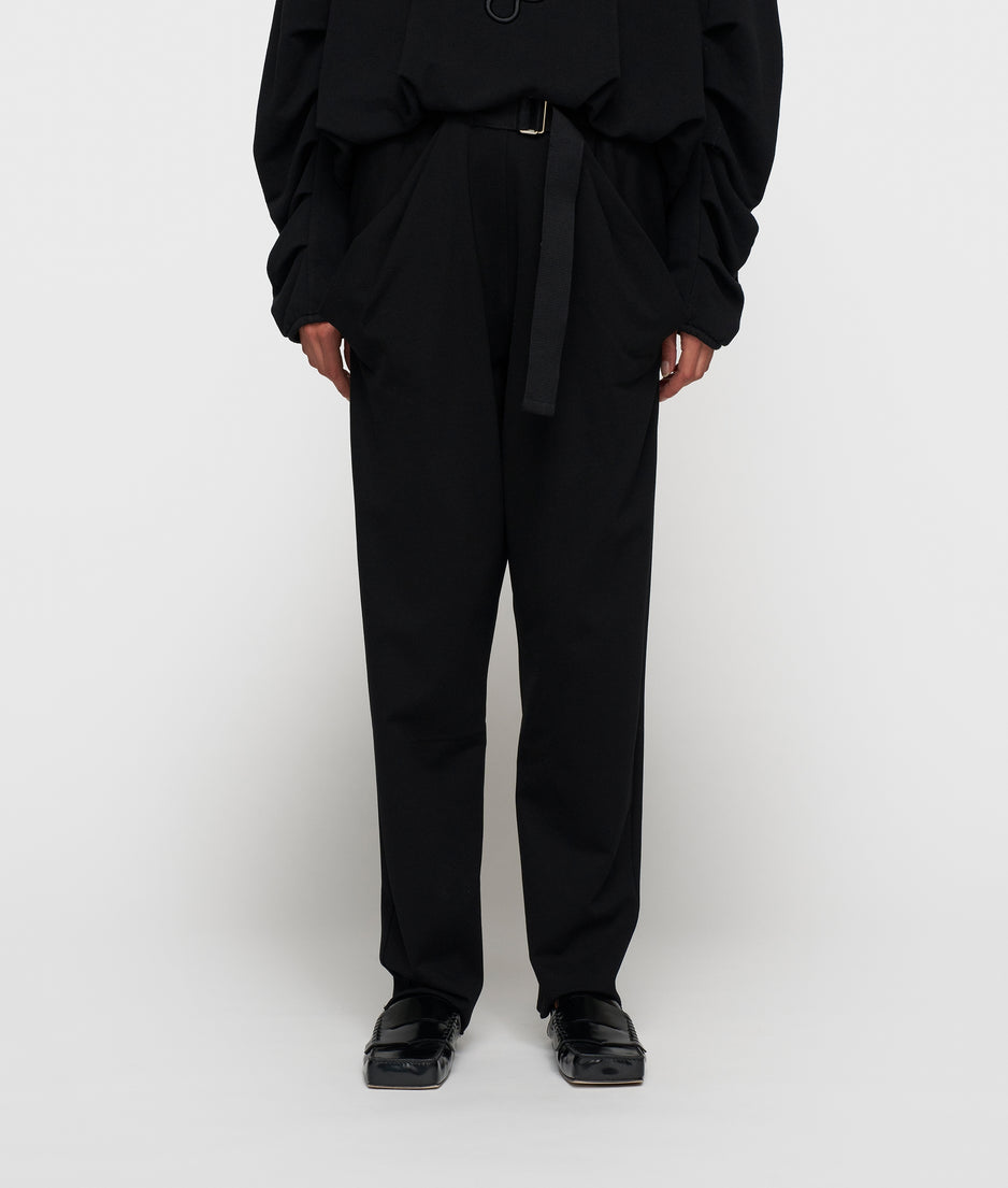 pleated belt jogger punto | black