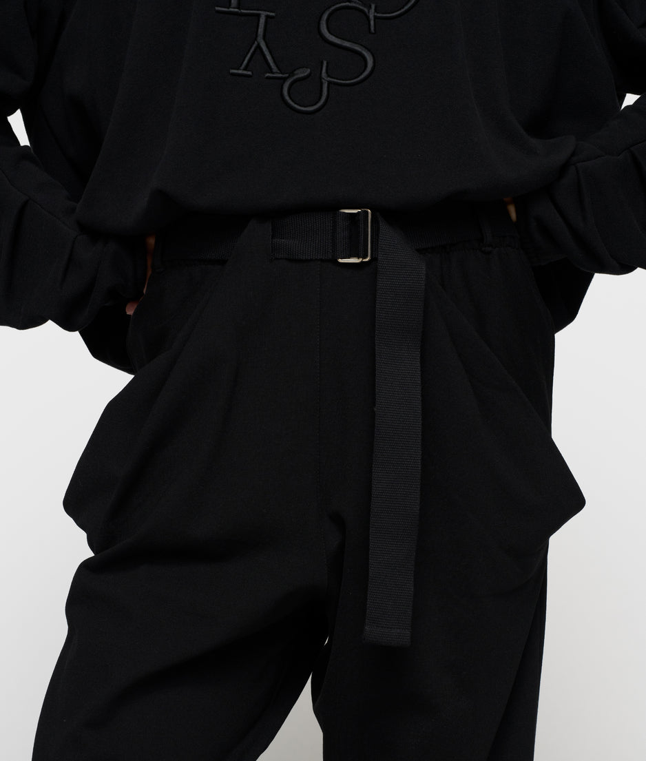 pleated belt jogger punto | black