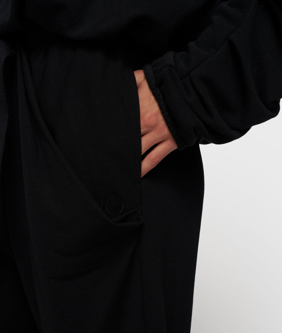 pleated belt jogger punto | black