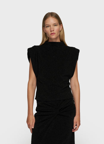 statement top sparkle | black