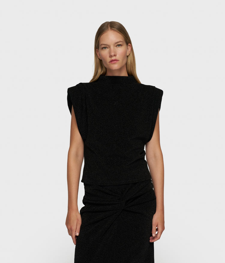 statement top sparkle | black