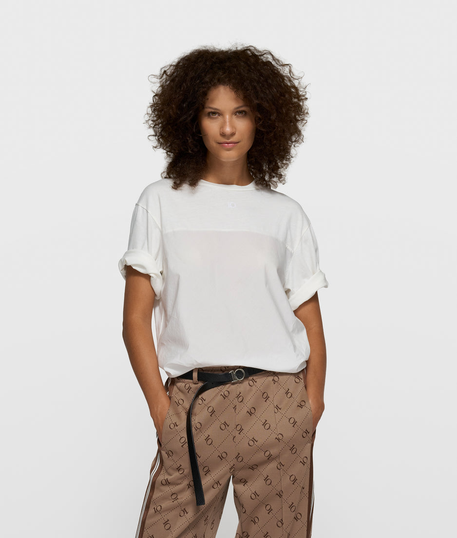 short sleeve tee mix | ecru