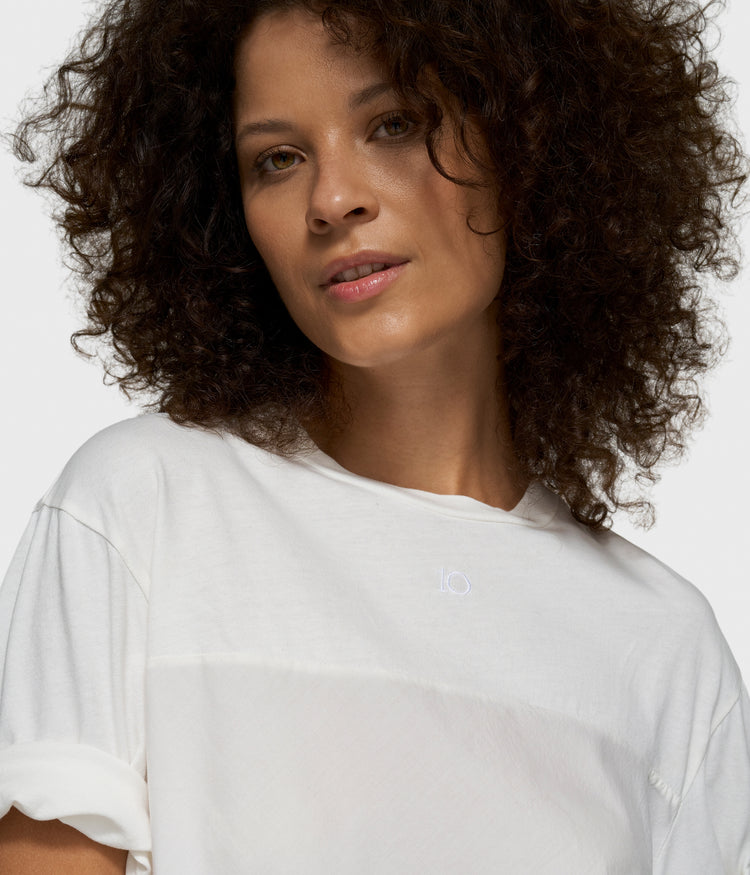 short sleeve tee mix | ecru